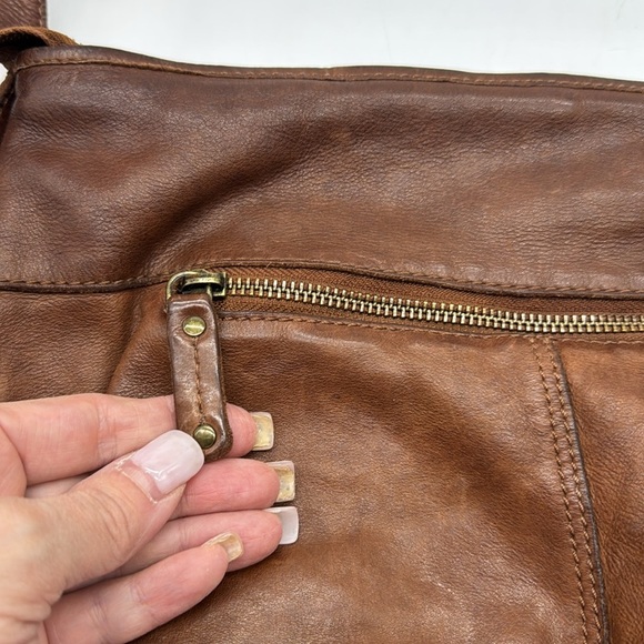 Beautiful Brown Leather Woven Crossbody Bag Made In India BRN7553C - Picture 8 of 14